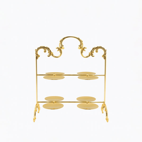 CD-7297 – 2-Layer Cup Stand – Gold – 25cm (W) x 30cm (H)