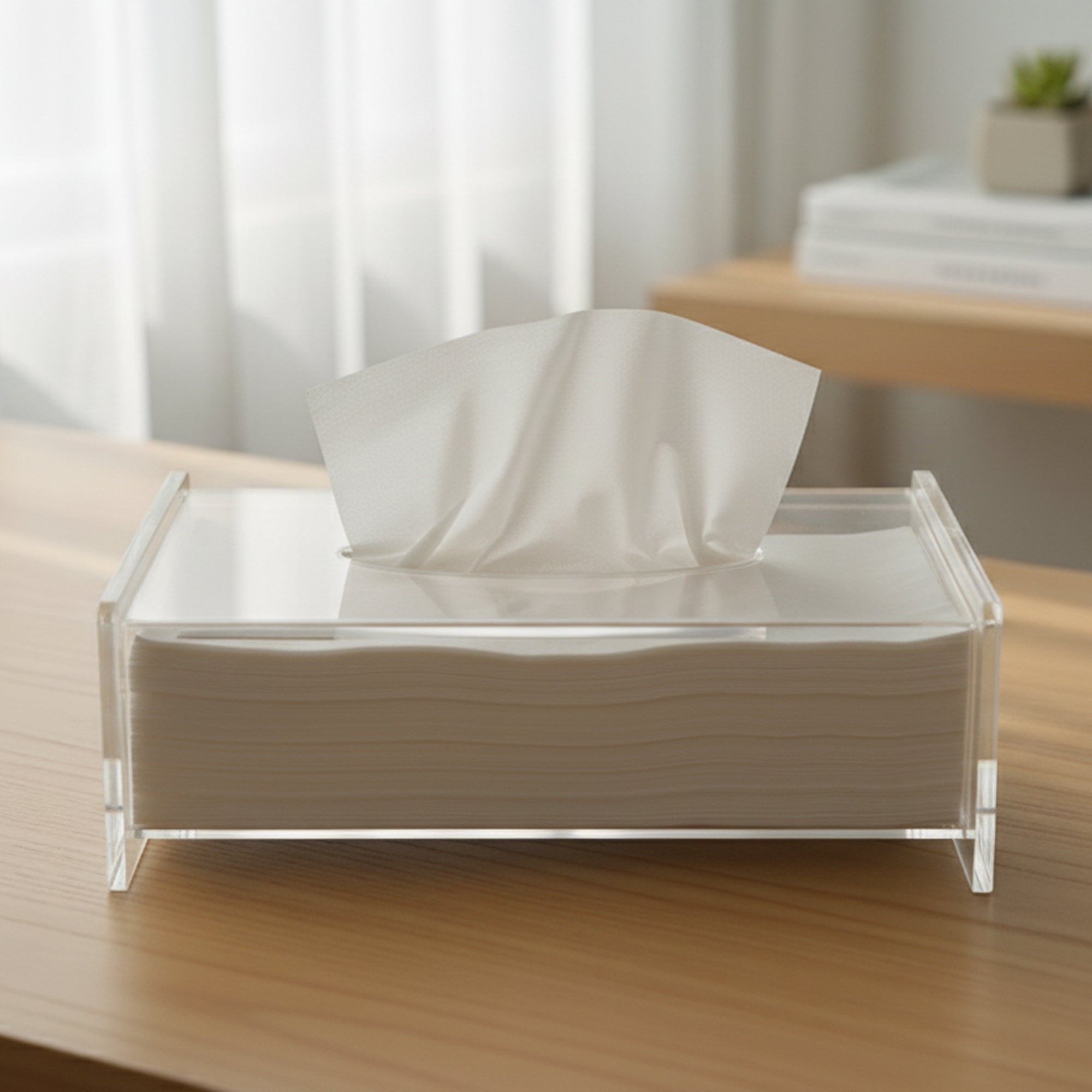 BAN45-C/R2 Acrylic Tissue Box – Clear Design – 23cm (W) × 13cm (L) × 7cm (H)