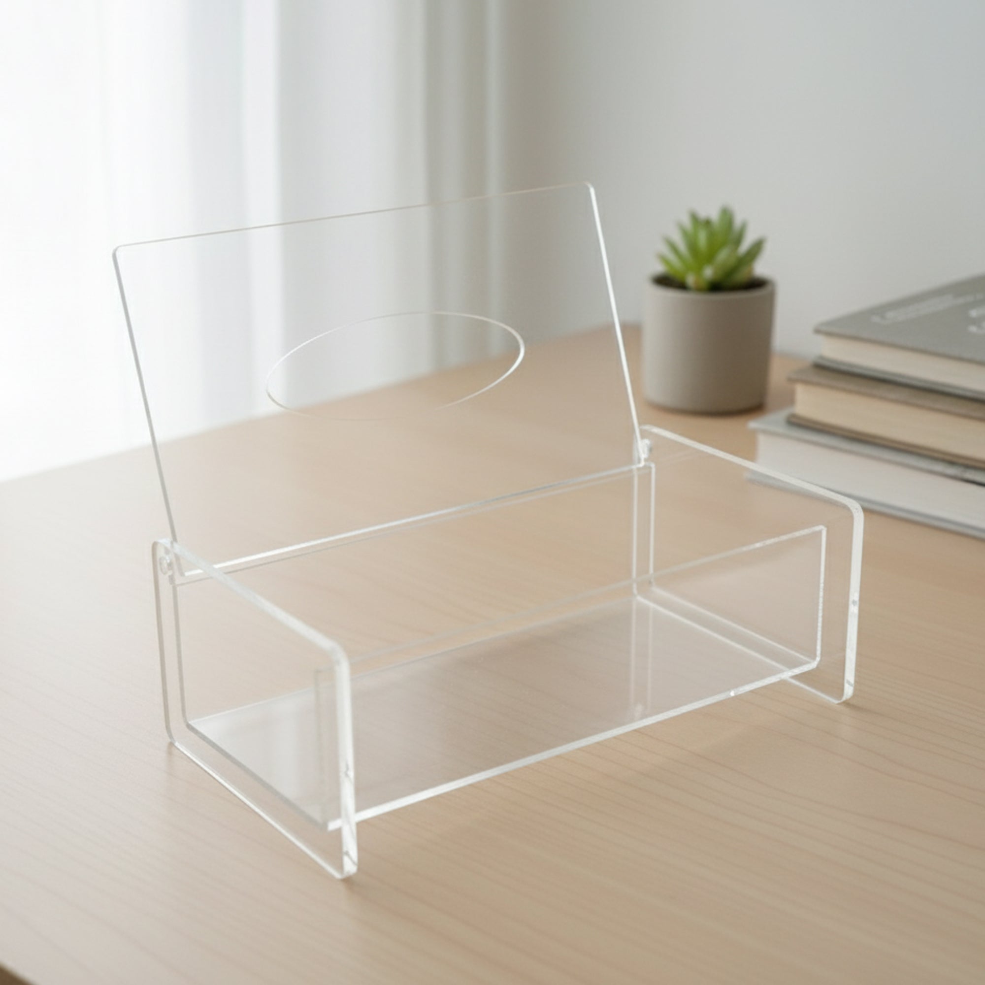 BAN45-C/R2 Acrylic Tissue Box – Clear Design – 23cm (W) × 13cm (L) × 7cm (H)