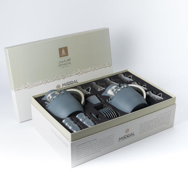 ET3107 Mirral Full Hospitality Serving Set – 21-Piece – Blue & Silver