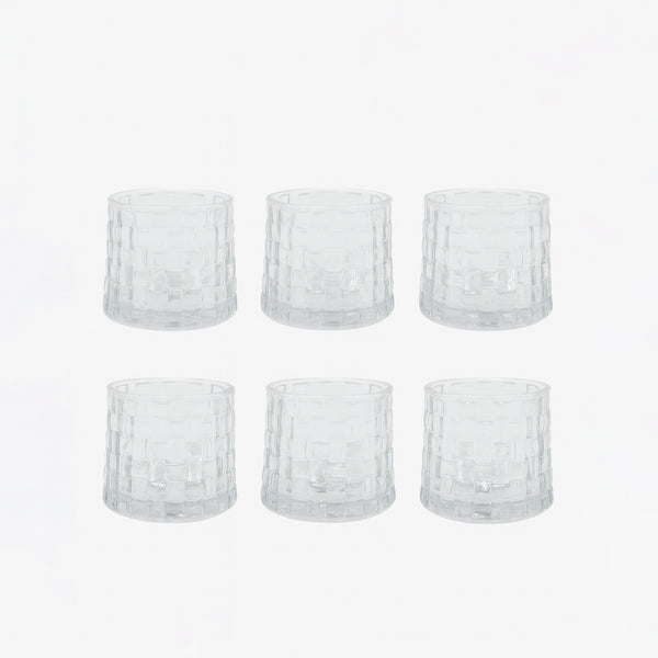 NE-33178-P/TKB512 Glass Cup Set – 6 Pieces – Textured Clear Design