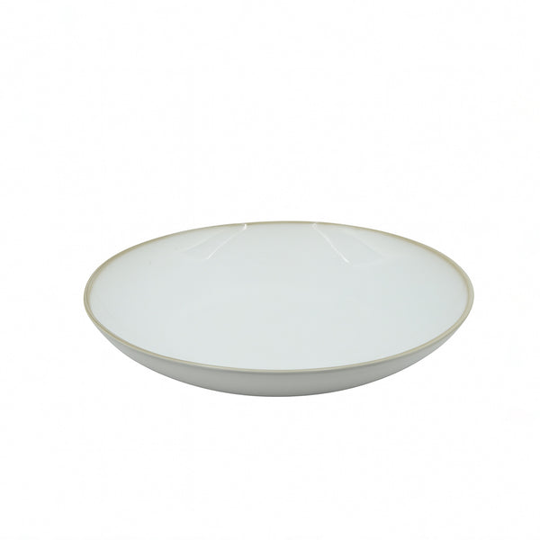 99582-14 – Ceramic Platter – 16 Inches – White with Subtle Rim Accents
