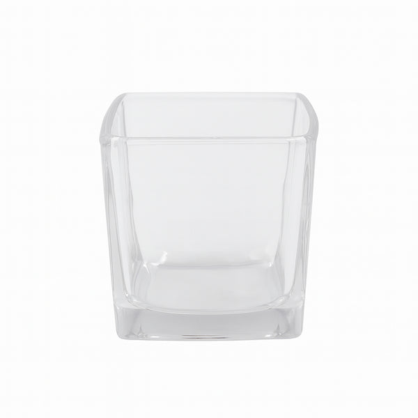 HUD25331 Glass Flower Vase – 6cm – Clear Square Design