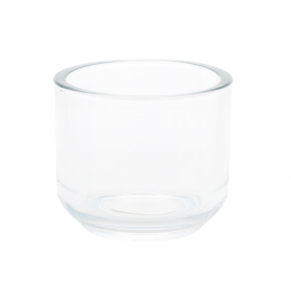 HUD23761 Glass Flower Vase – 10cm (D) – Clear Round Design