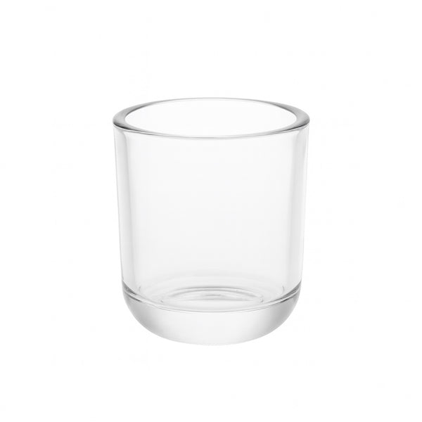 HUD23760 Glass Flower Vase – 9cm (D) – Clear Round Design