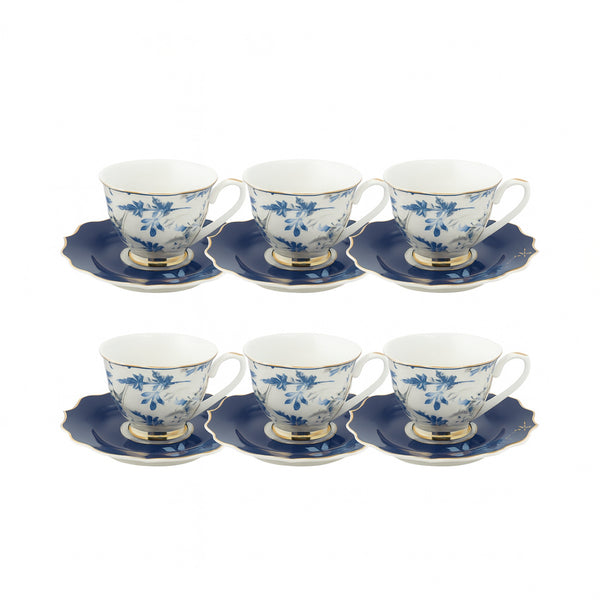 GP-87 Turkish Coffee Cup & Saucer Set – 6-Piece Elegant Porcelain Set