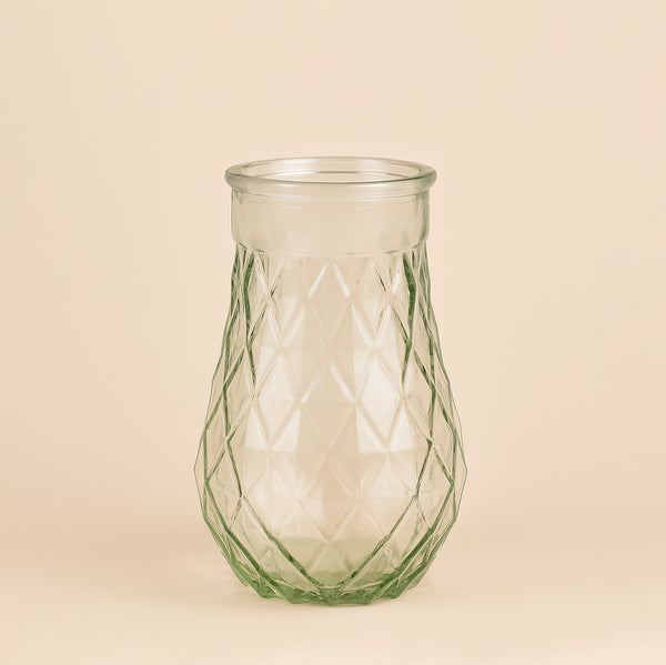 Clear Glass Jar with Elegant Diamond Pattern – 20cm Height – 2732-1