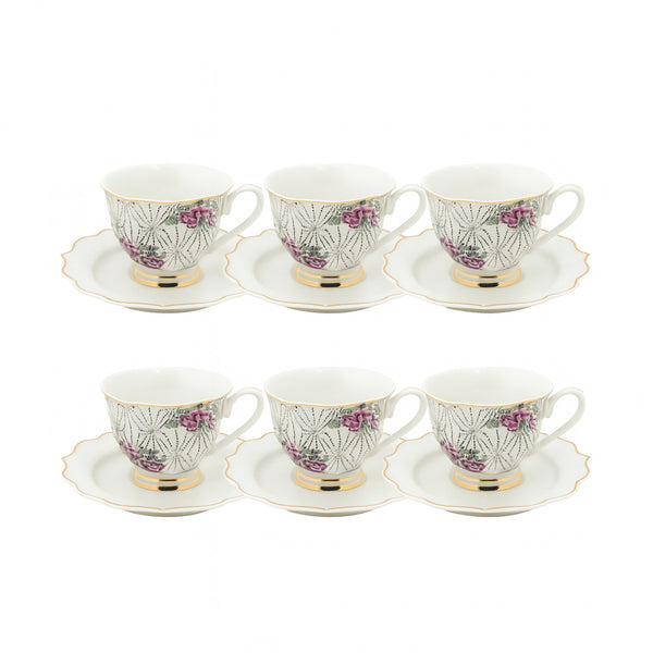 GP-93 Turkish Coffee Cup & Saucer Set – 6-Piece Elegant Porcelain Set