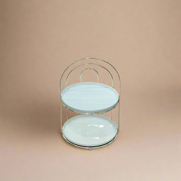WB-1427 Cake Stand 2Layer Silver