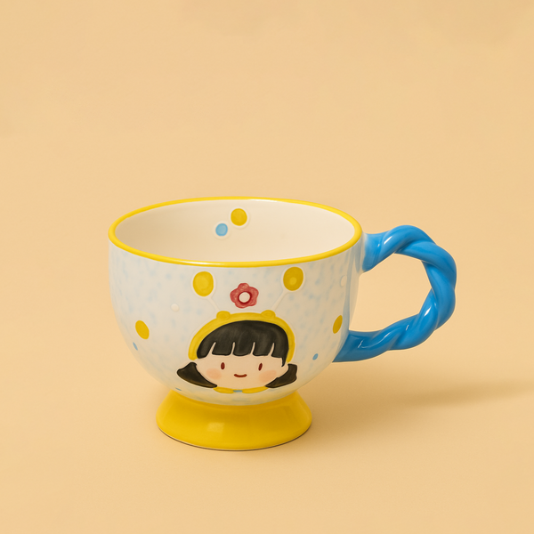 Ceramic Cup with Twisted Handle– 11cm (D) x 9cm (H) – 99561-07
