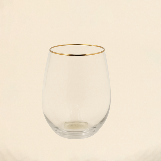SJ132 – Glass Tumbler with Gold Rim – 7cm (D) x 12cm (H)