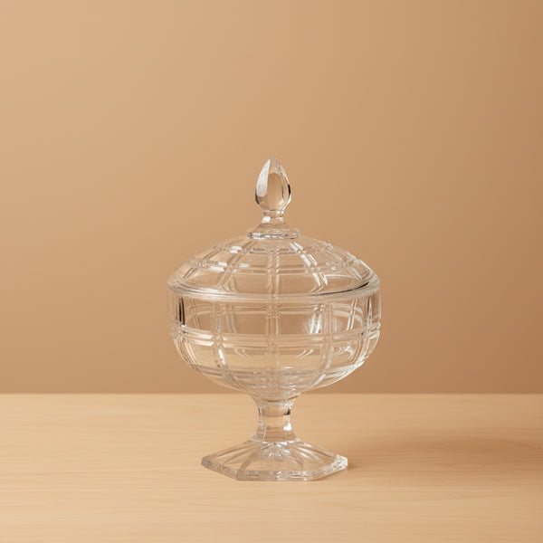GB1843XTY-4/GB1843FG Glass Candy Jar – Elegant Clear Pedestal Design with Lid