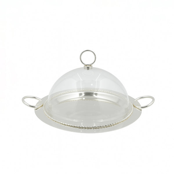CD-7378 – Round Serving Tray with Acrylic Lid – 34cm (D)