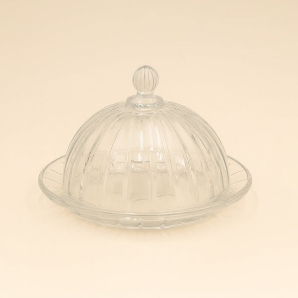 TB050A Glass Plate with Dome – 20cm (D) – Elegant Serving Dish