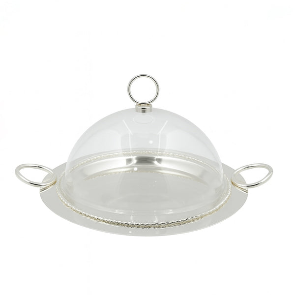 CD-7374 – Round Serving Tray with Acrylic Lid – 38cm (D)