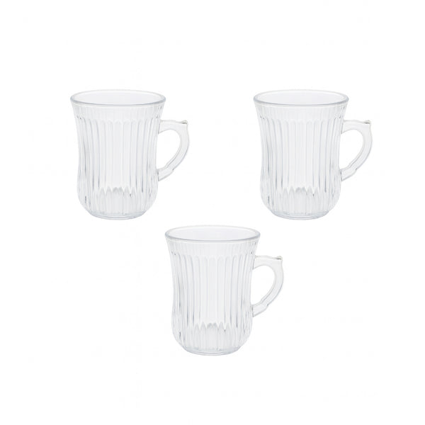 2955 Glass Tea Cup Set – 3 Pieces – 145ml Capacity