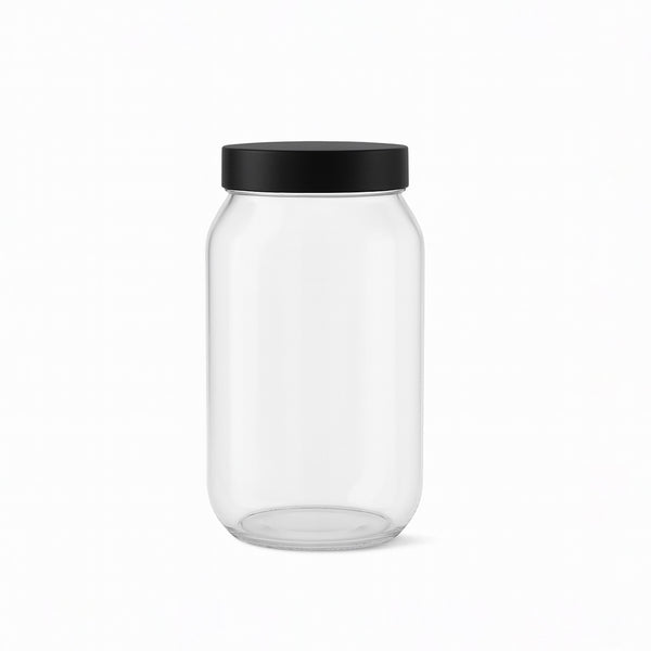 HMT11893 Glass Storage Jar 660ML – Clear with Printed Airtight Lid