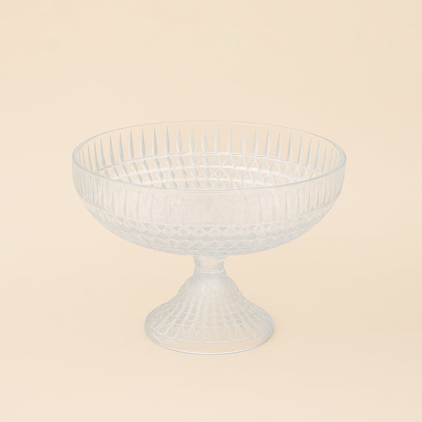 351 – Glass Fruit Bowl with Textured Footed Base