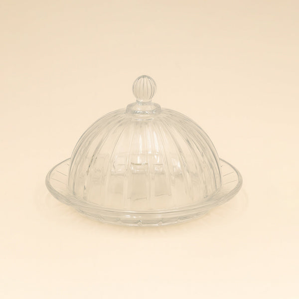 TB050C Glass Plate with Dome – 20cm (D) – Clear Serving Dish