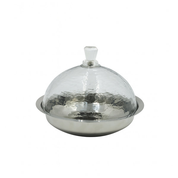 SBTC276 Steel Round Cake Plate with Glass Dome – 18cm (D)