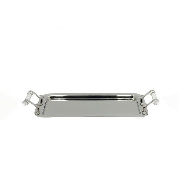 SBTC293 Rectangle Tray – 54x34 cm – Silver Finish with Acrylic Handles