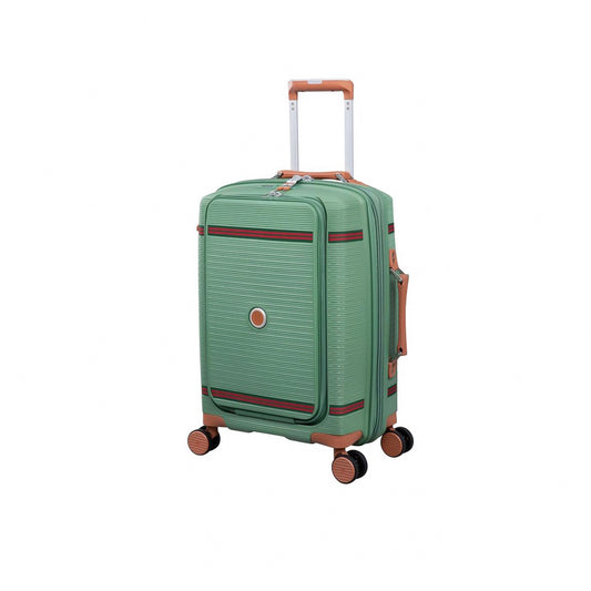 it luggage 21” Cabin Luggage – Polypropylene Expandable Hard Case with Spinner Wheels, TSA Lock & Front Pocket 15-3108-08 – Green