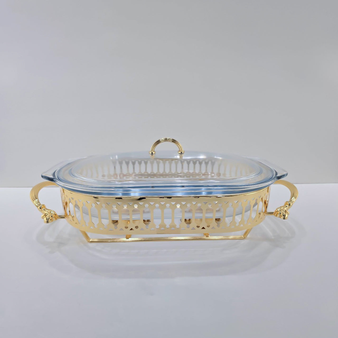 CD-7238 Glass Chafing Dish Gold