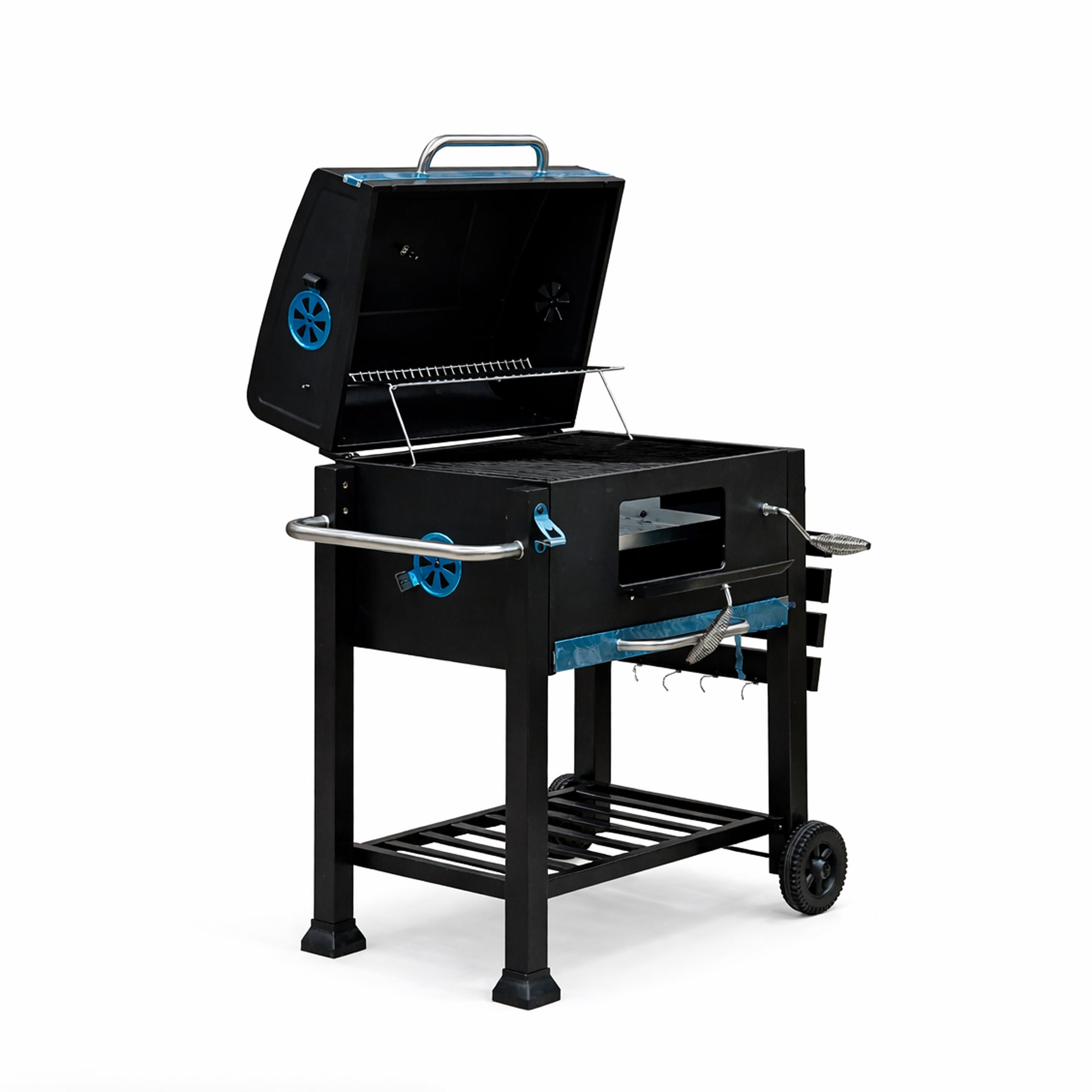 99595-07 Portable Barbecue Grill with Lid, Wheels & Warming Rack | Siddiq Gifts Mussafah Abu Dhabi
