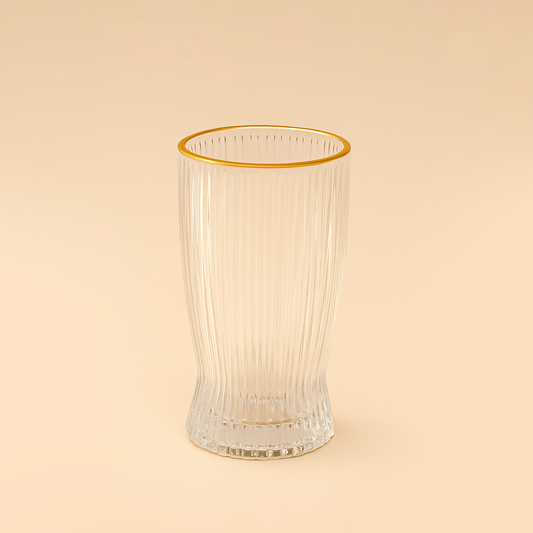 SJ280 – Ribbed Drinking Glass – 7cm (D) x 15cm (H)