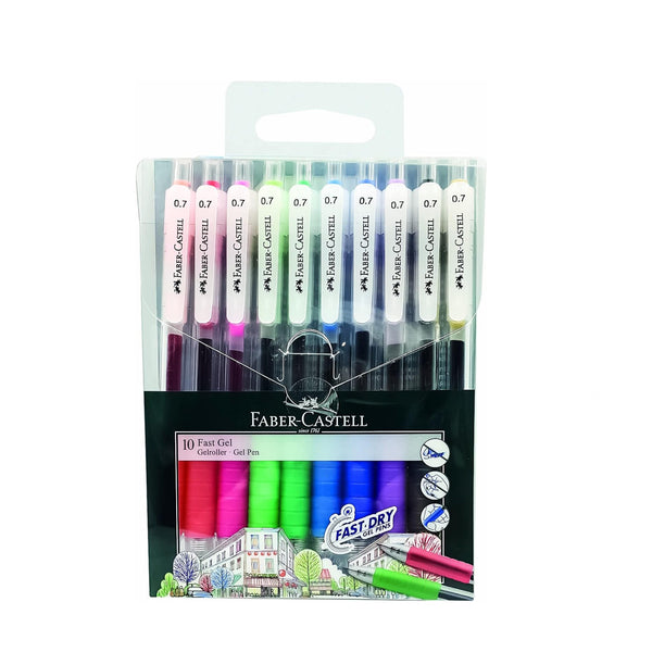 FCM640909 – Faber-Castell Fast Dry Gel Pen Set – 0.7mm Tip – 10 Pieces