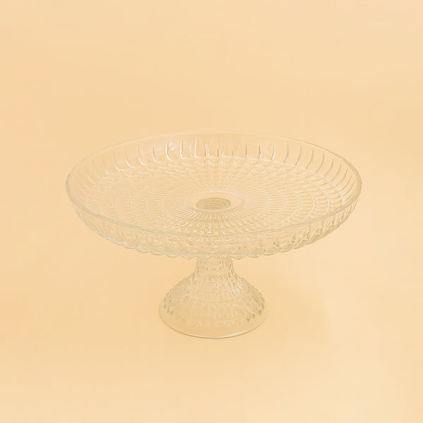 220 – Glass Fruit Bowl with Footed Base – Textured Flat Design