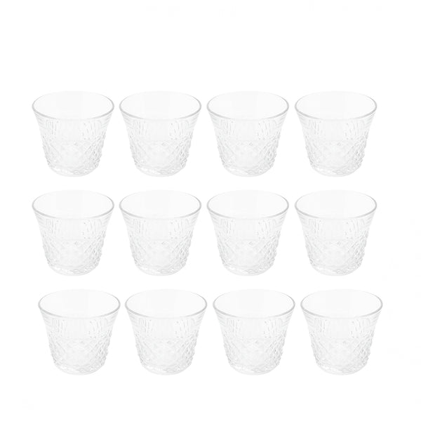 5340289 SOLI43 Cawa Cup – 12-Piece – Diamond-Cut Crystal-Style Coffee Cup Set
