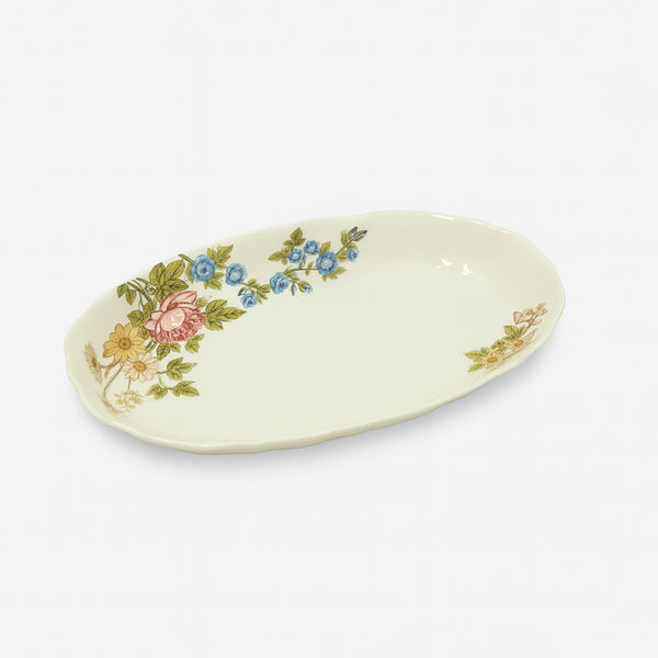 SC4075 Solecasa Oval Plate 12" – Floral Ceramic Serving Platter