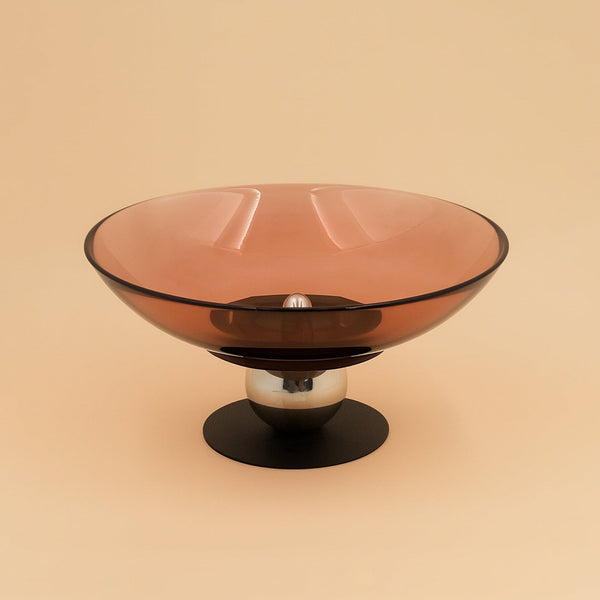 TQ240904-2-R – Glass Fruit Plate with Stand – 26cm (D)