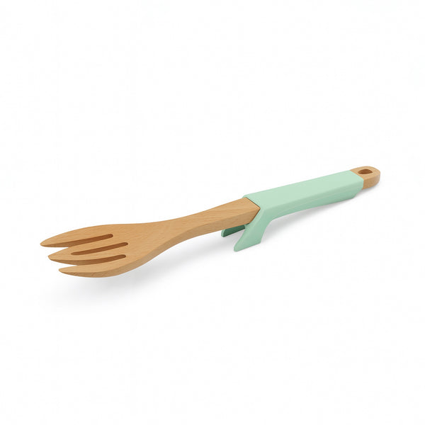 60304-8 Bamboo Slotted Fork – Mint Green Handle