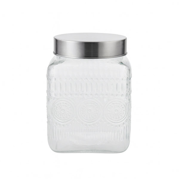 MARCH-0038 Glass Storage Jar with Silver Lid – 1700 ml