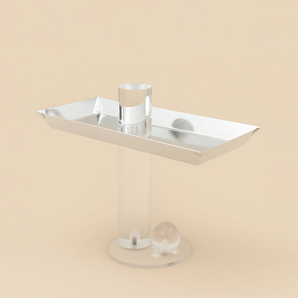 25260-23 – Dessert Table – 20cm (H) – Rectangular Mirror Top with Acrylic Base