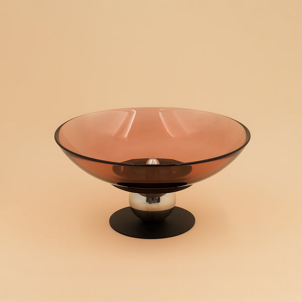 TQ240904-1-R – Glass Fruit Plate with Stand – 20cm (D)