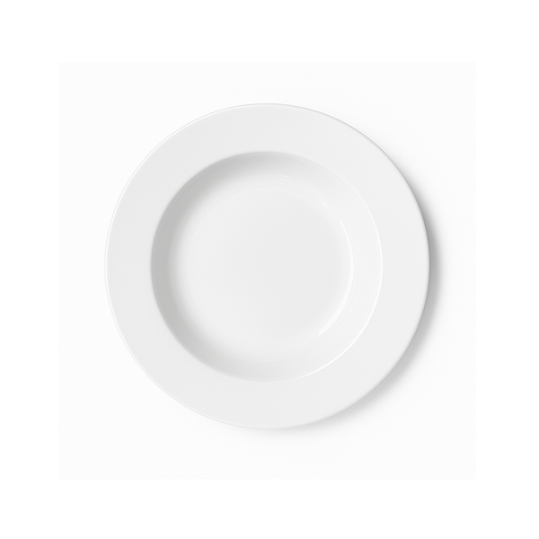A0047 Deep Soup Bowl – 8" – White Porcelain Finish