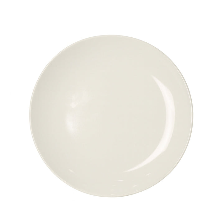 White ceramic plate on a white background