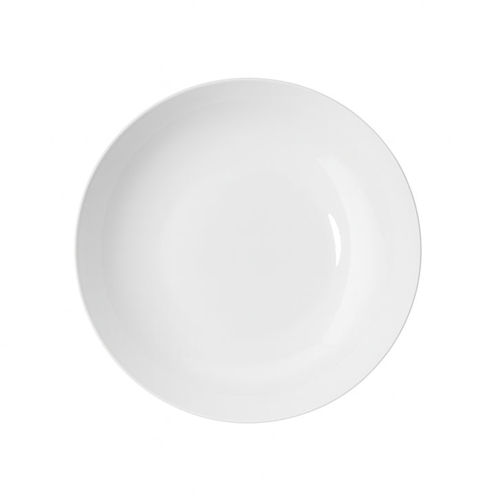 White ceramic plate on a white background