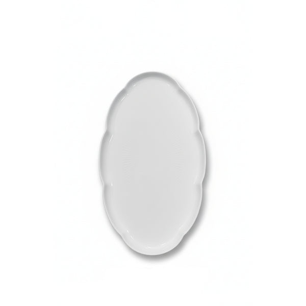 A26760 Oval Plate – 14.25" × 8.25" – Small – White Porcelain Finish