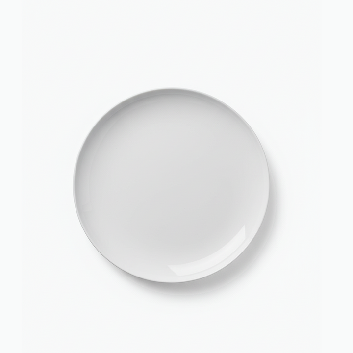 White round object on a white background