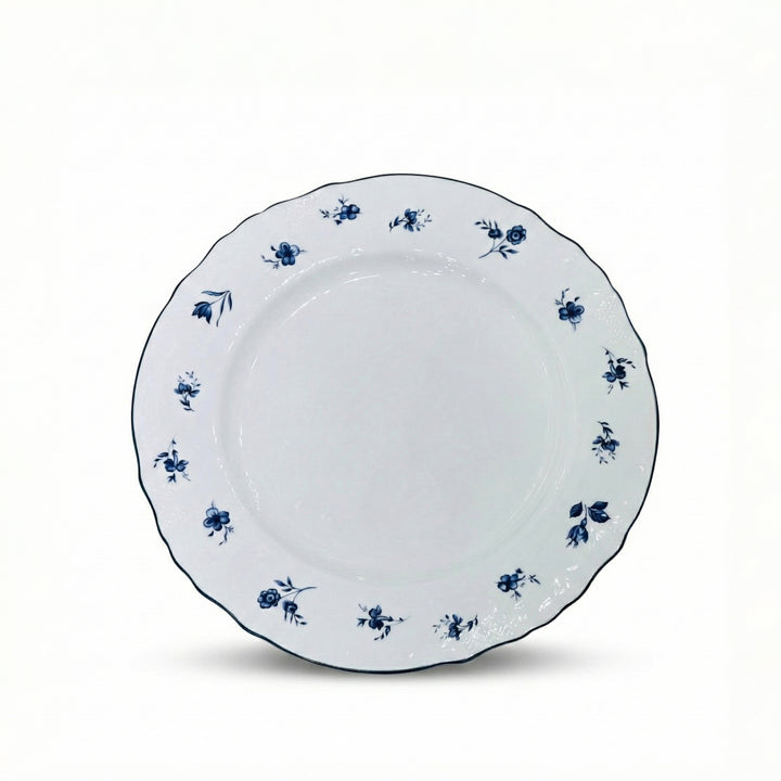 AB-008 10.5-Inch Blue Floral Dinner Plate – White Plate with Blue Rim Design | Siddiq Gifts Mussafah Abu Dhabi