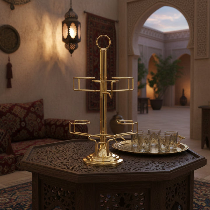 CD7669_Stainless_Steel_Cawa_Cup_Stand_Gold_6Cup_Holder_Siddiq_Gifts_Mussafah_Abu_Dhabi