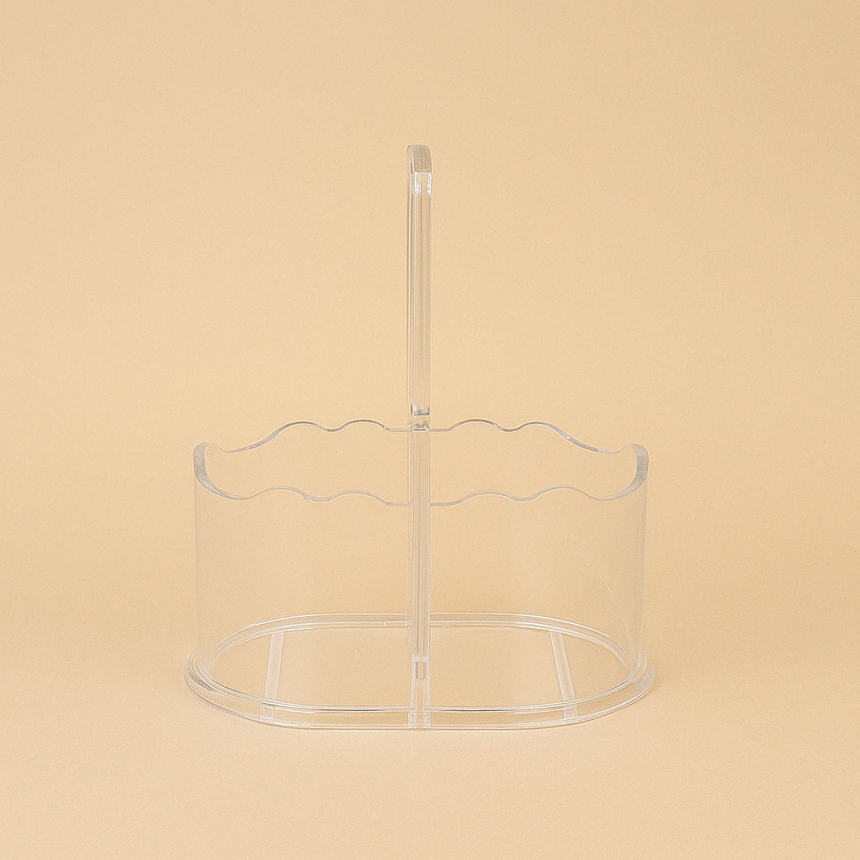 حامل أدوات مائدة أكريليك HO-602-S-TS - ارتفاع 21 سم