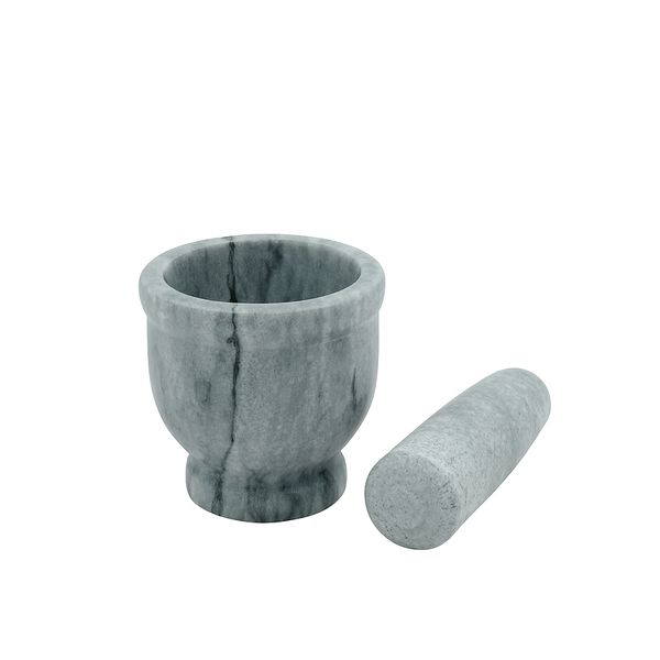 N1625 – Mortar & Pestle – Small 4" Marble Grinder Set