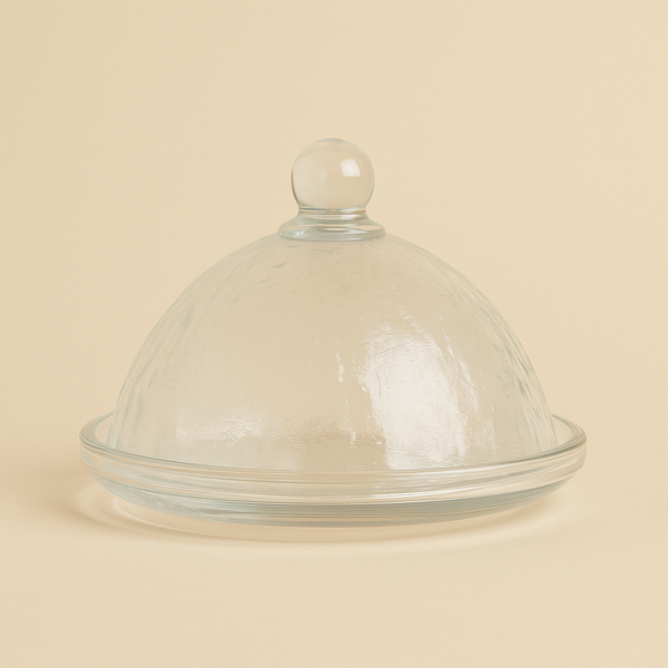 Elegant Clear Glass Cake Plate with Dome – 15cm Diameter – JM2423