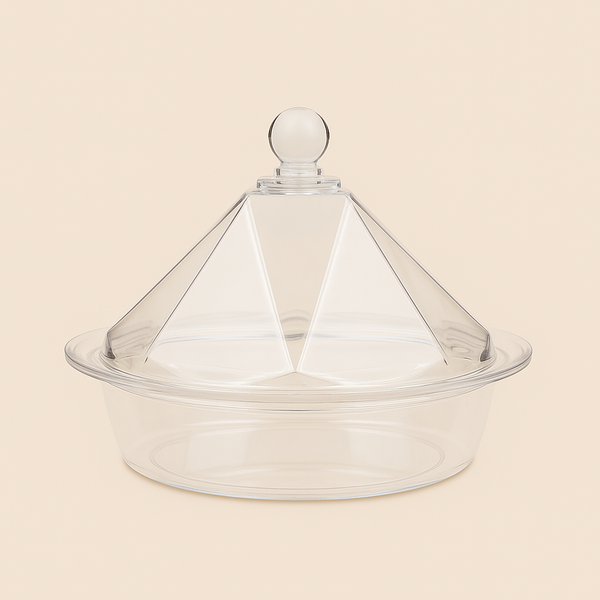 Acrylic Candy Bowl with Lid – Clear Finish – 20cm (D) x 16cm (H) – HS-T321