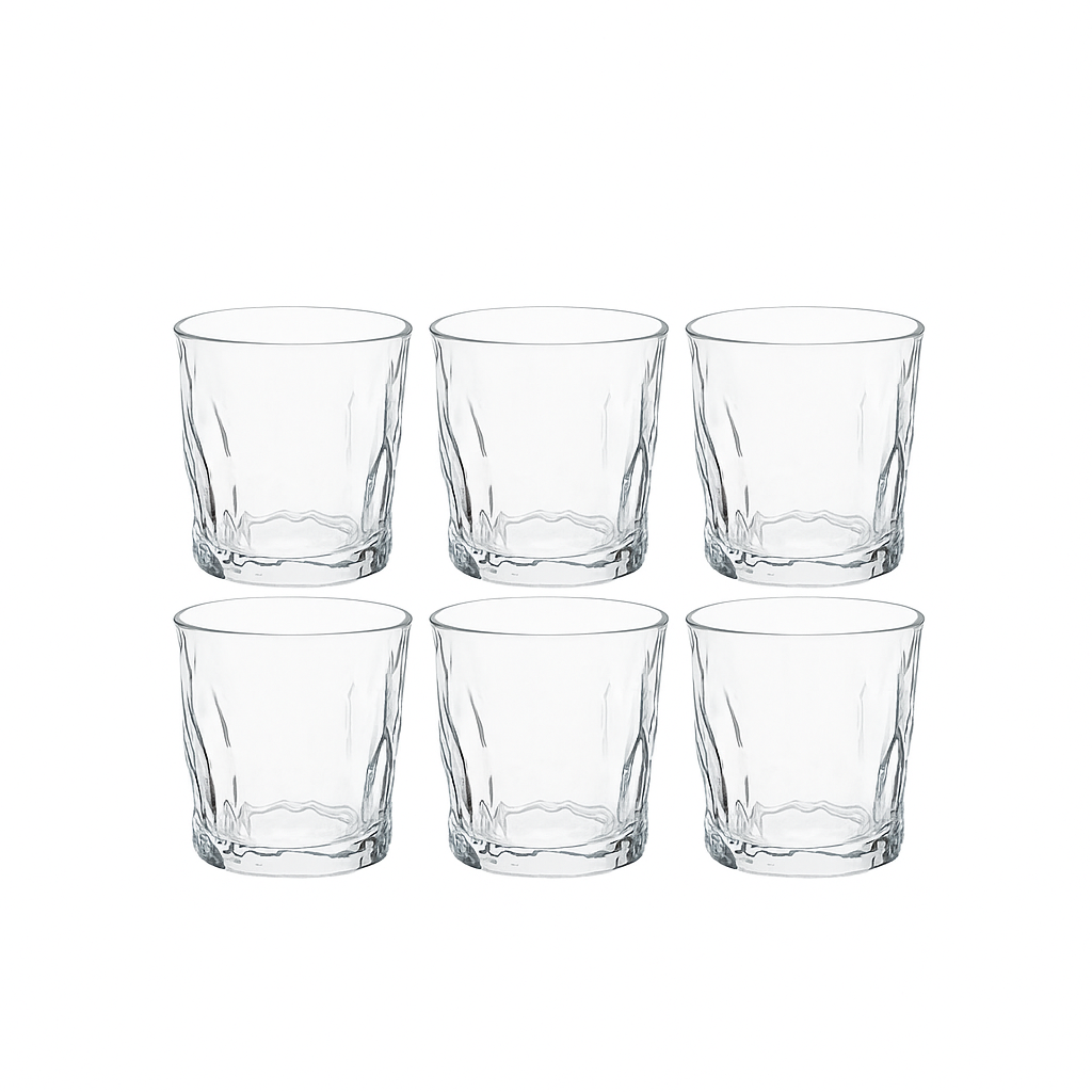Glass Tumbler Set – 6 Piece – 290 ml – Sleek Minimalist Design – NT17601200W